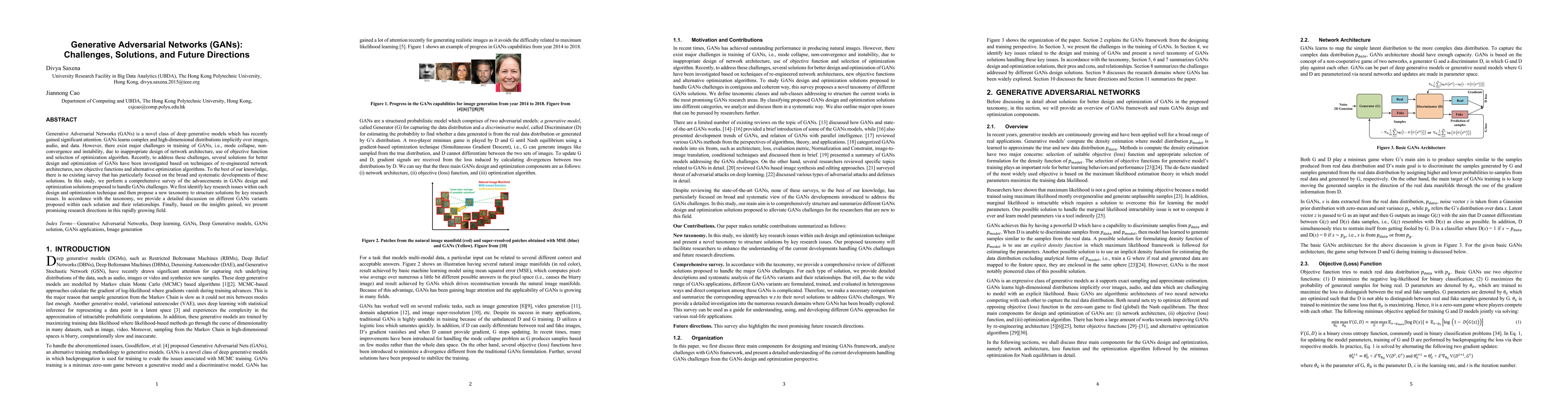 Thumbnail for Generative Adversarial Networks (GANs Survey): Challenges, Solutions,
  and Future Directions