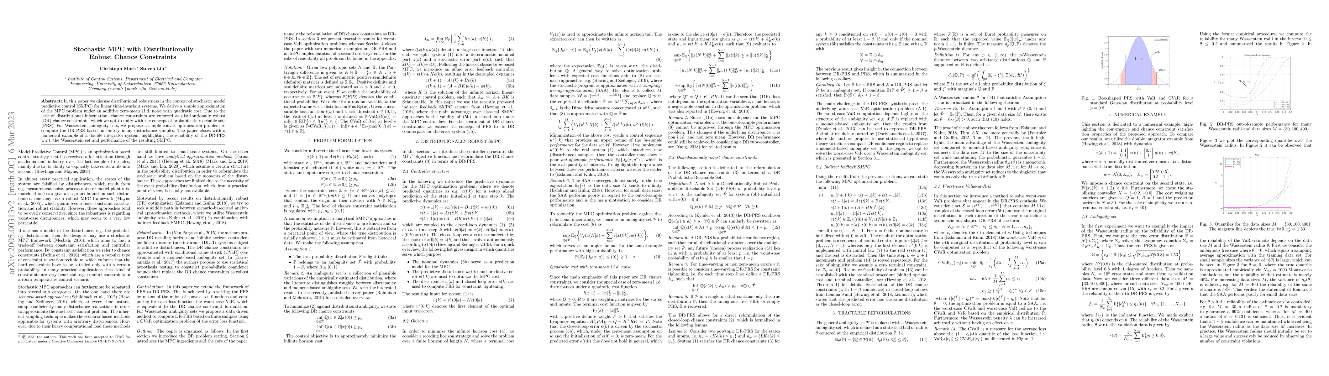 Thumbnail for Stochastic MPC with Distributionally Robust Chance Constraints