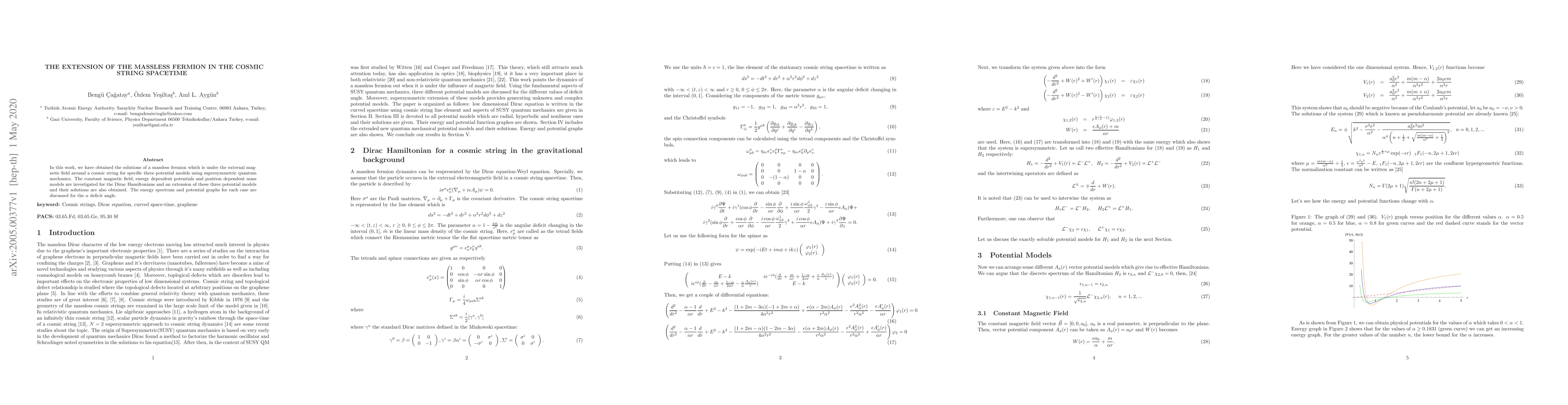 Thumbnail for The extension of the massless fermion in the cosmic string spacetime