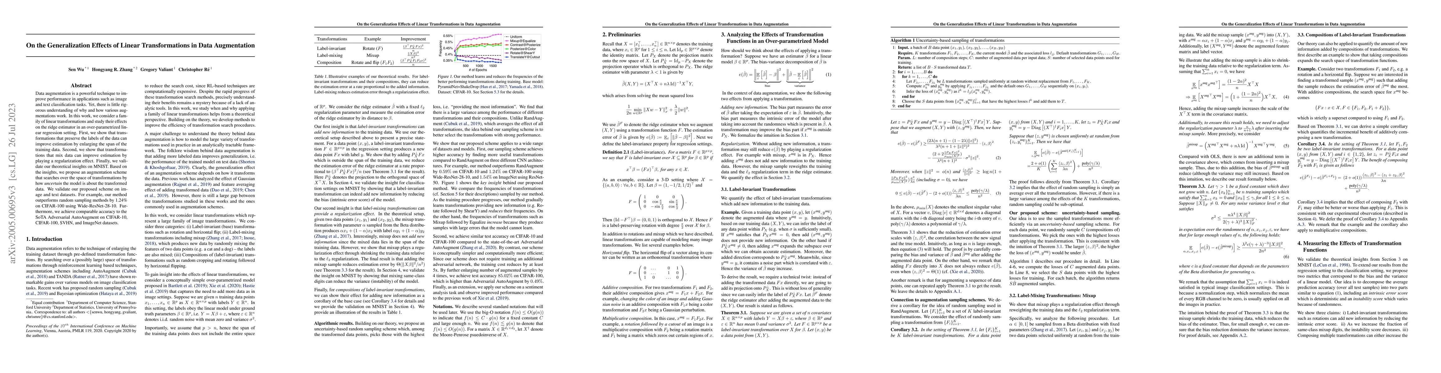Thumbnail for On the Generalization Effects of Linear Transformations in Data
  Augmentation