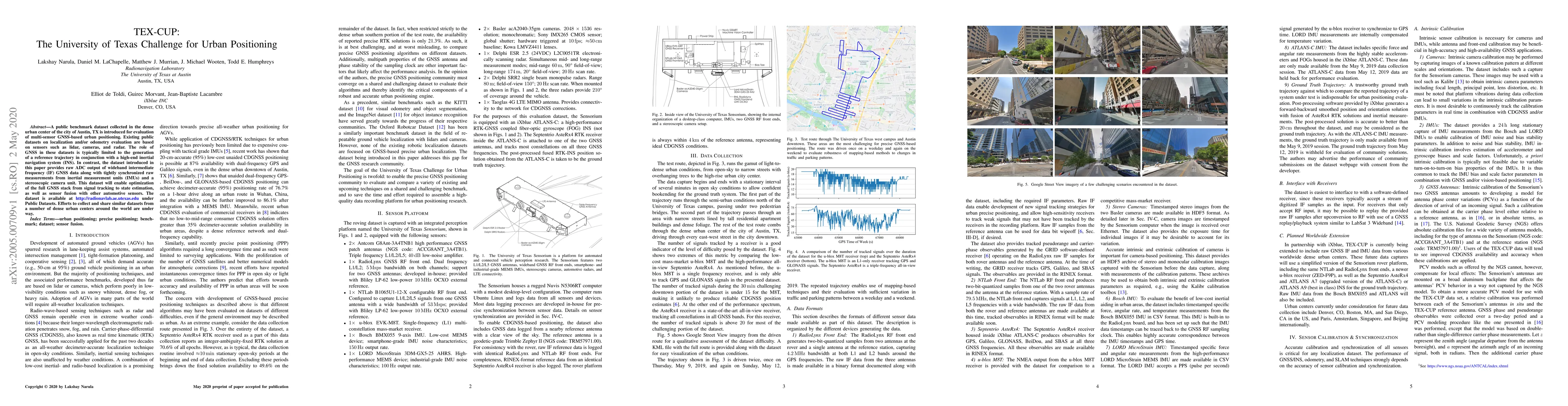 Thumbnail for TEX-CUP: The University of Texas Challenge for Urban Positioning