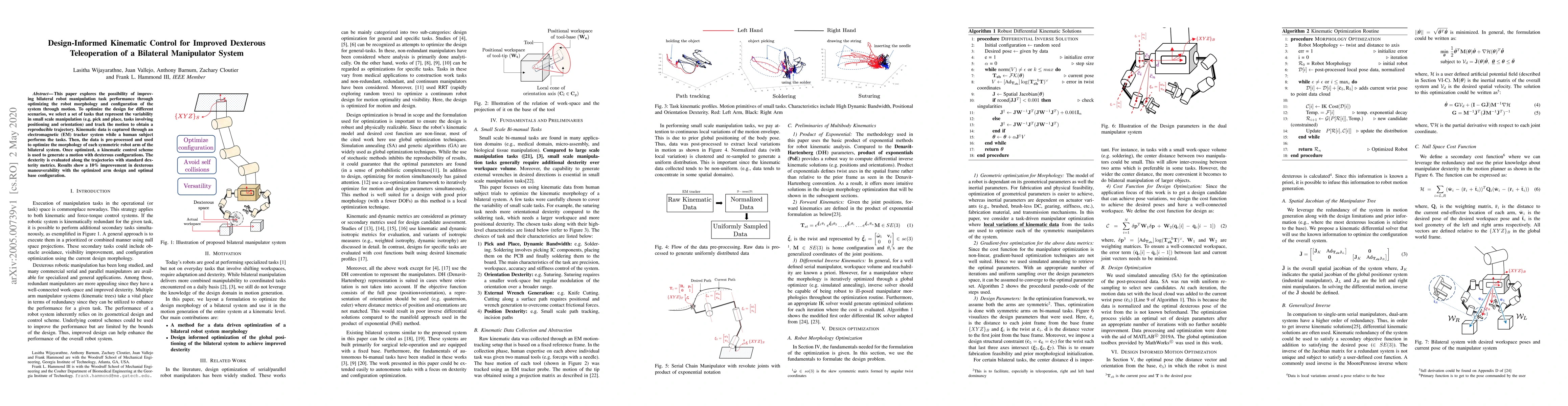 Thumbnail for Design-Informed Kinematic Control for Improved Dexterous Teleoperation
  of a Bilateral Manipulator System