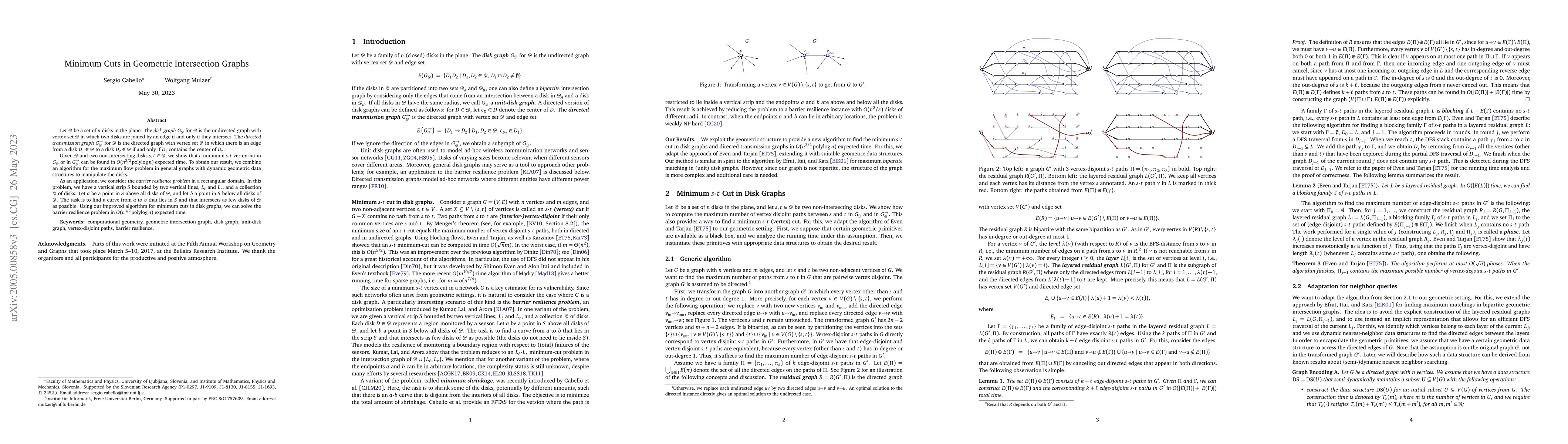Thumbnail for Minimum Cuts in Geometric Intersection Graphs