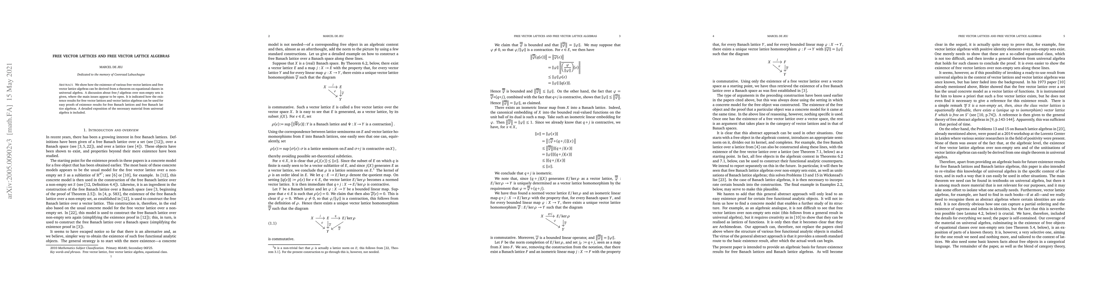 Thumbnail for Free vector lattices and free vector lattice algebras
