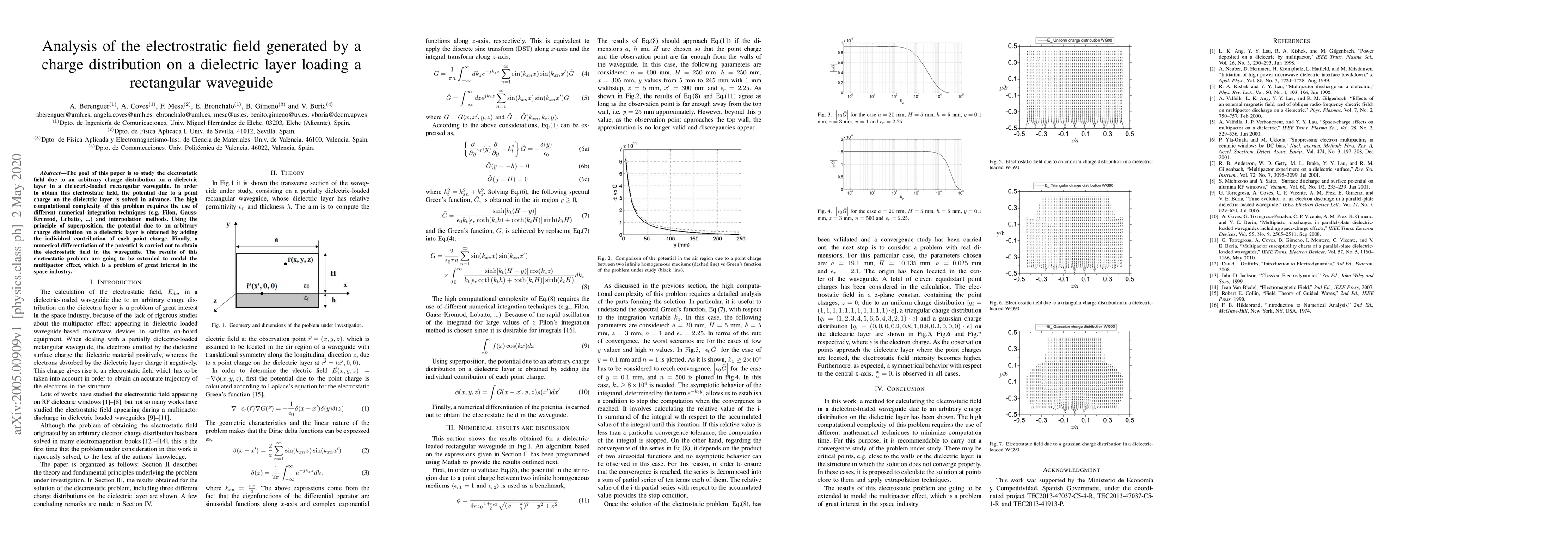 Thumbnail for Analysis of the electrostratic field generated by a charge distribution
  on a dielectric layer loading a rectangular waveguide