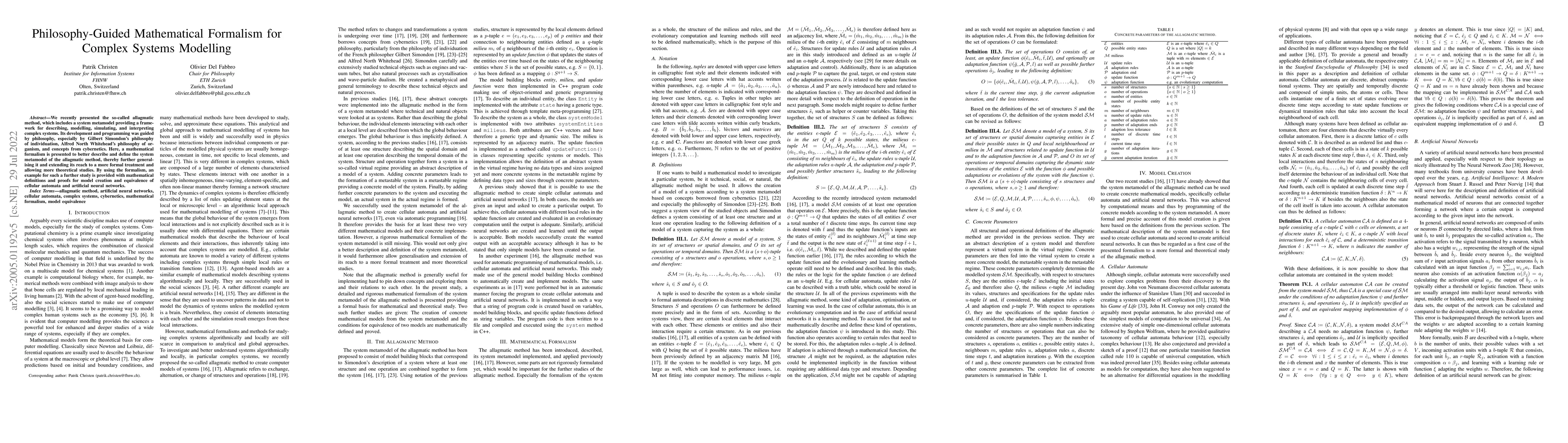 Thumbnail for Philosophy-Guided Mathematical Formalism for Complex Systems Modelling