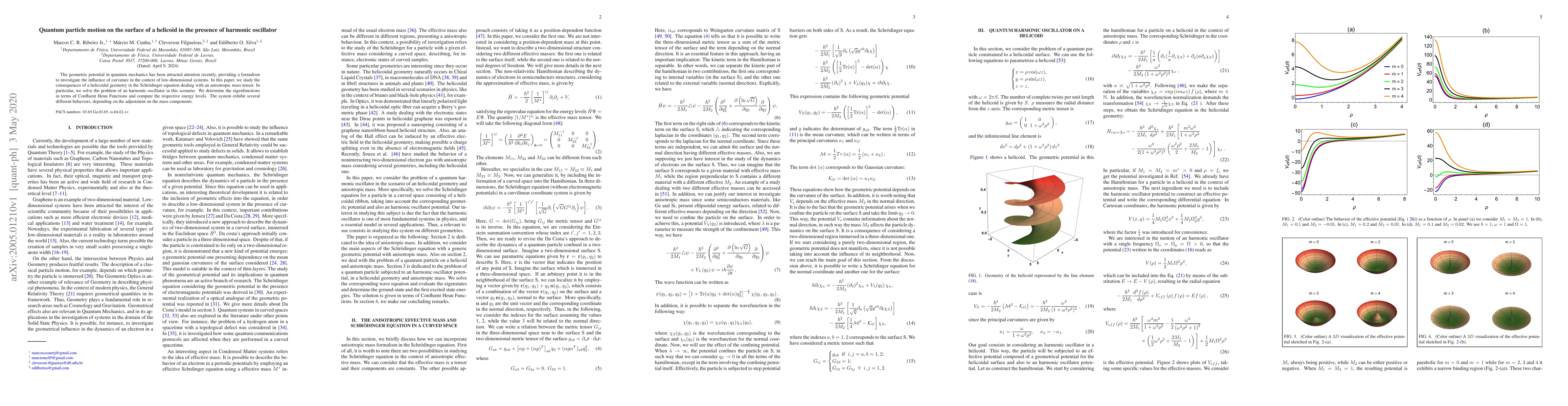 Thumbnail for Quantum particle motion on the surface of a helicoid in the presence of
  harmonic oscillator