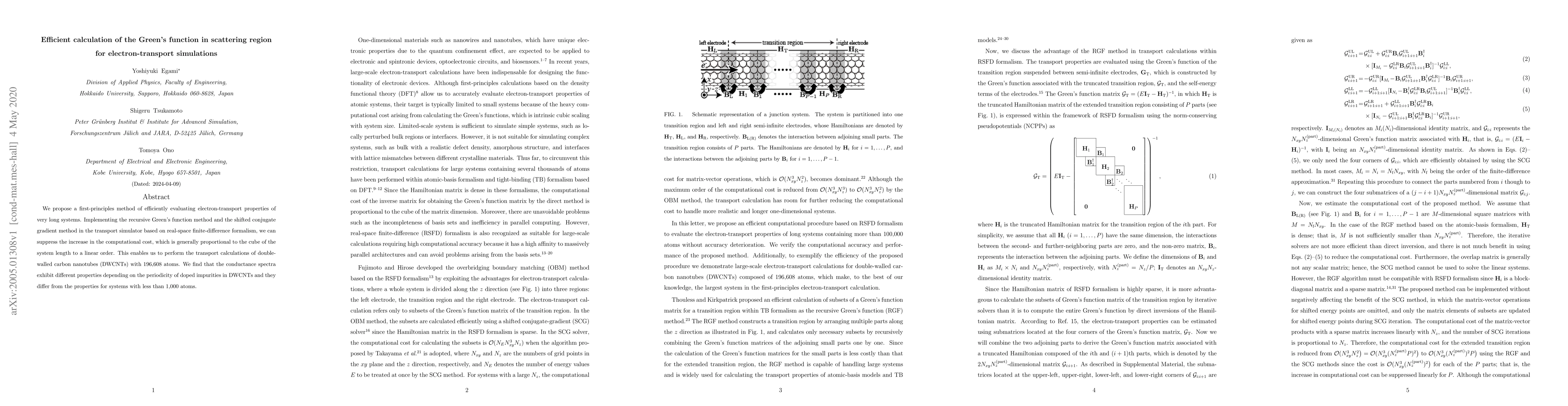 Thumbnail for Efficient calculation of the Green's function in scattering region for
  electron-transport simulations