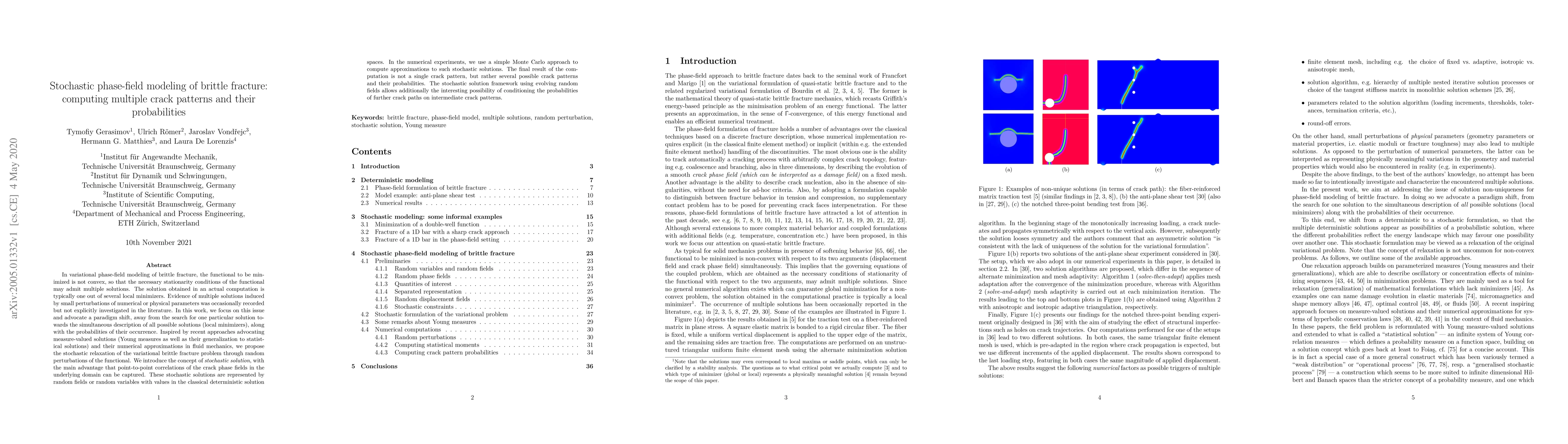 Thumbnail for Stochastic phase-field modeling of brittle fracture: computing multiple
  crack patterns and their probabilities