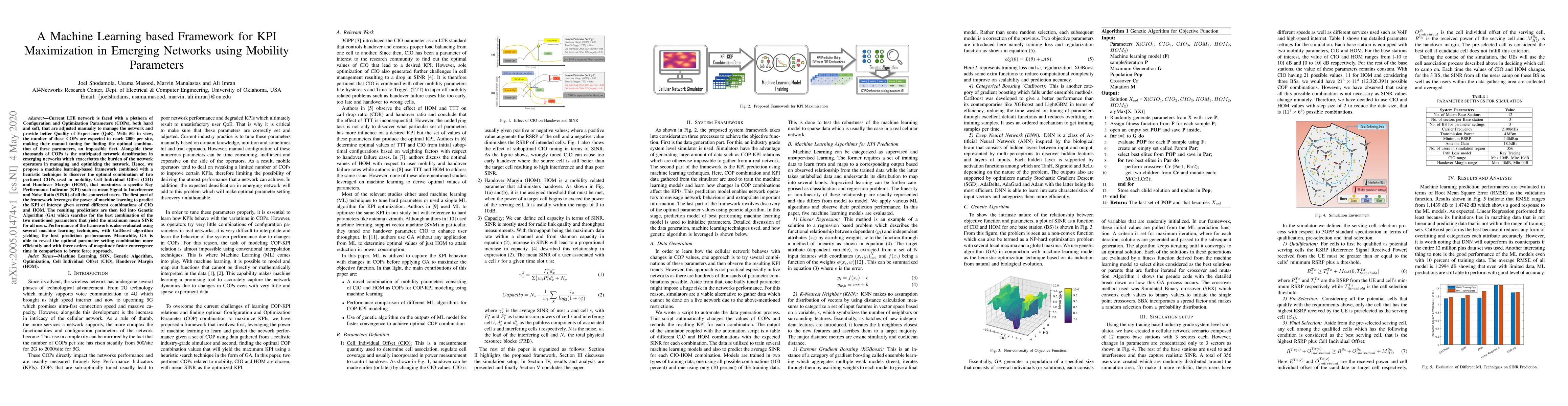 Thumbnail for A Machine Learning based Framework for KPI Maximization in Emerging
  Networks using Mobility Parameters