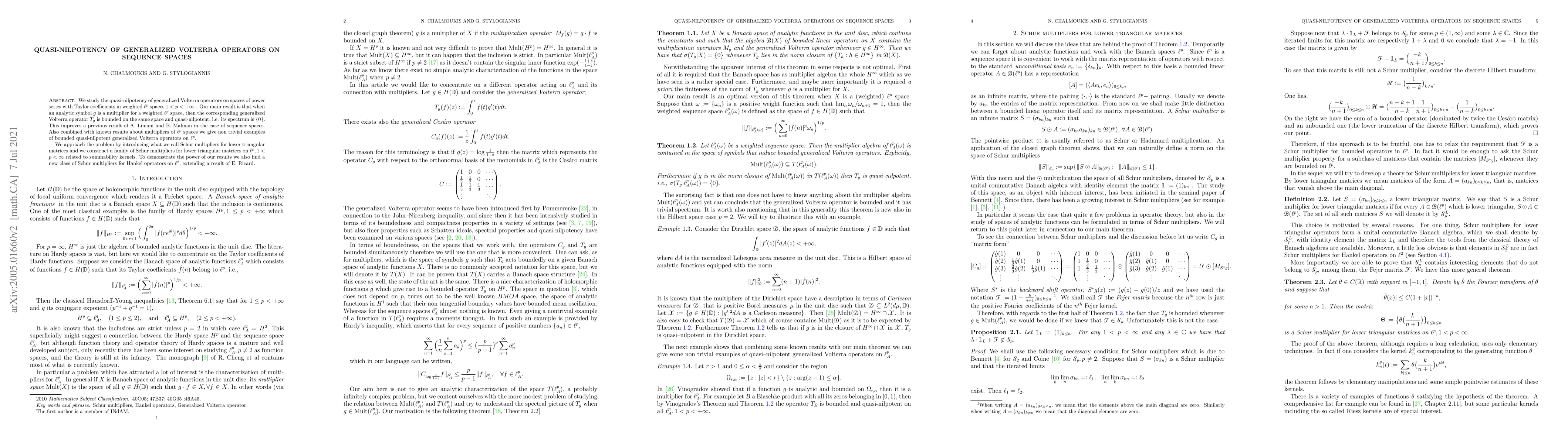 Thumbnail for Quasi-nilpotency of generalized Volterra operators on sequence spaces
