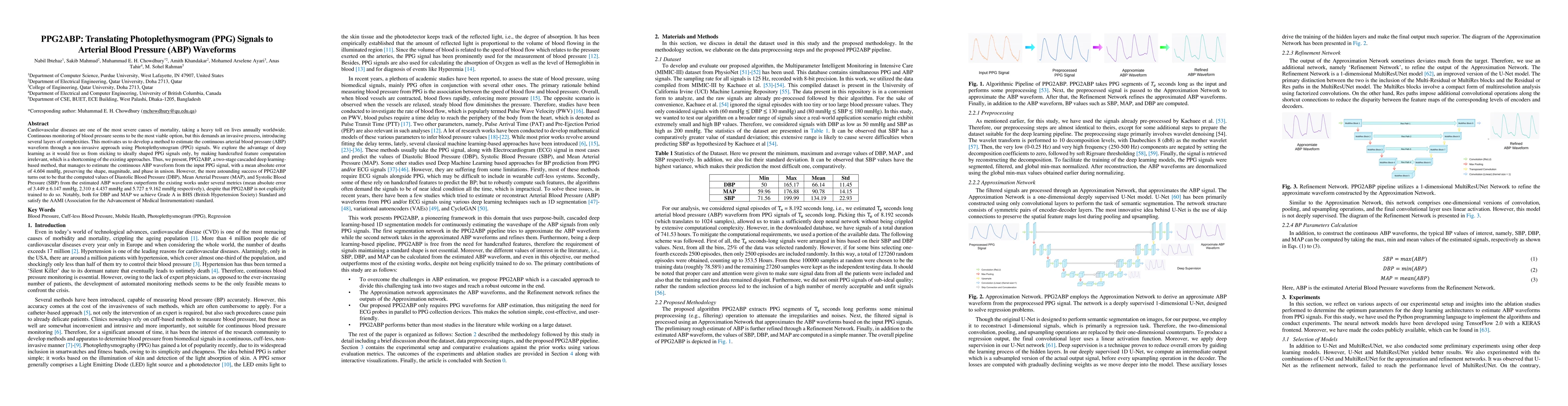 Thumbnail for PPG2ABP: Translating Photoplethysmogram (PPG) Signals to Arterial Blood
  Pressure (ABP) Waveforms using Fully Convolutional Neural Networks
