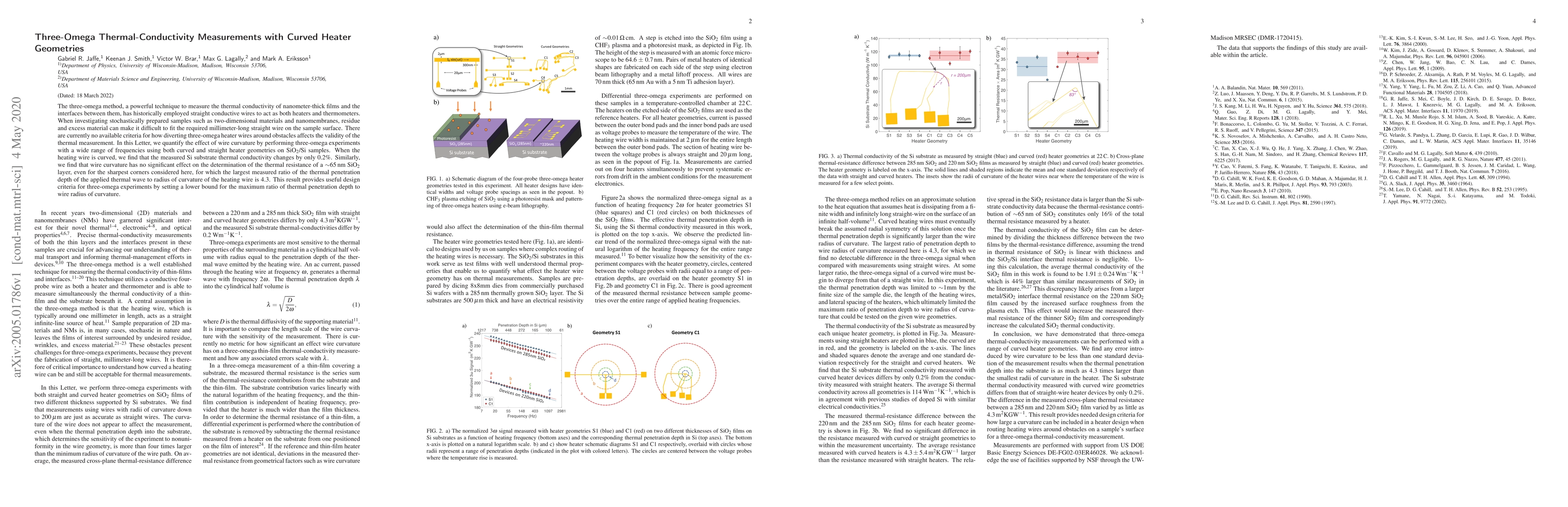 Thumbnail for Three-Omega Thermal-Conductivity Measurements with Curved Heater
  Geometries