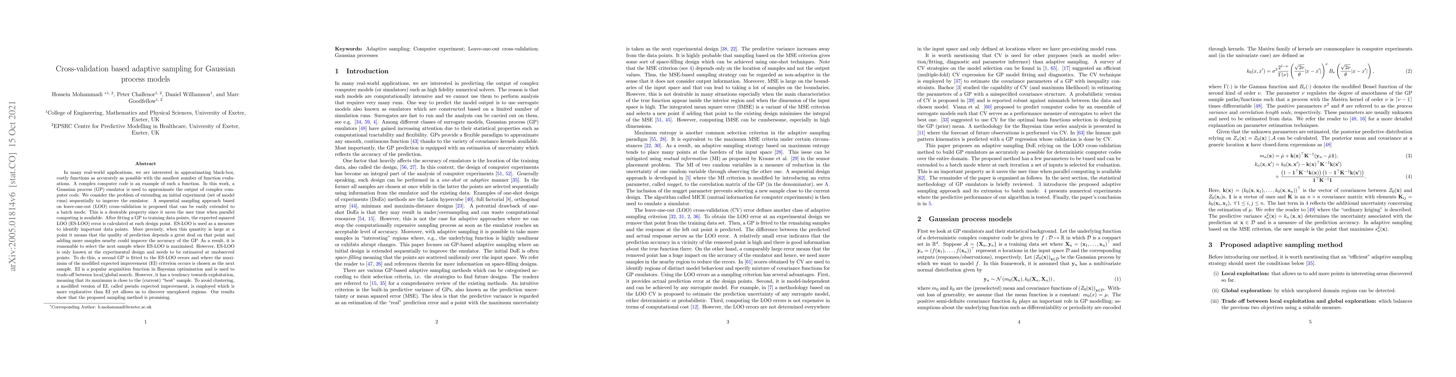 Thumbnail for Cross-validation based adaptive sampling for Gaussian process models