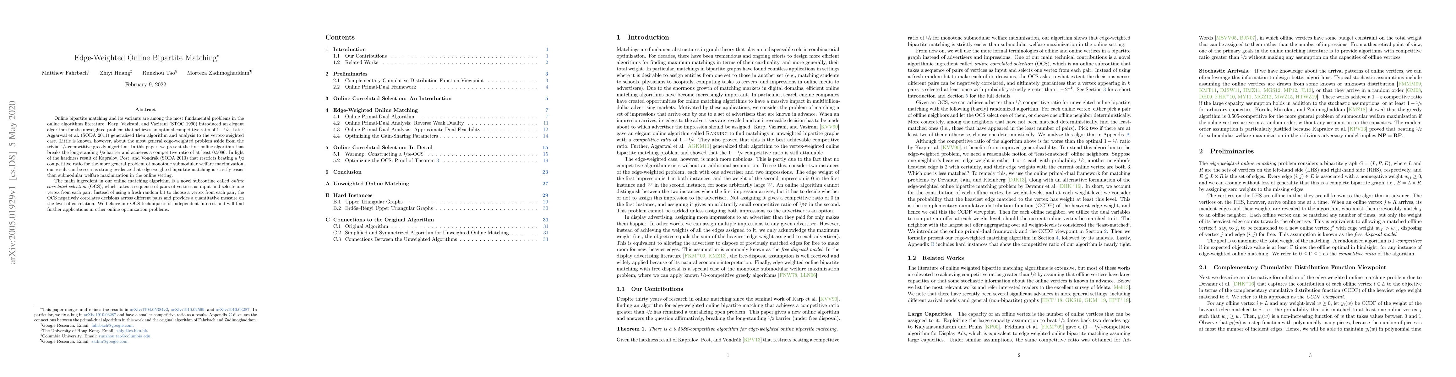 Thumbnail for Edge-Weighted Online Bipartite Matching