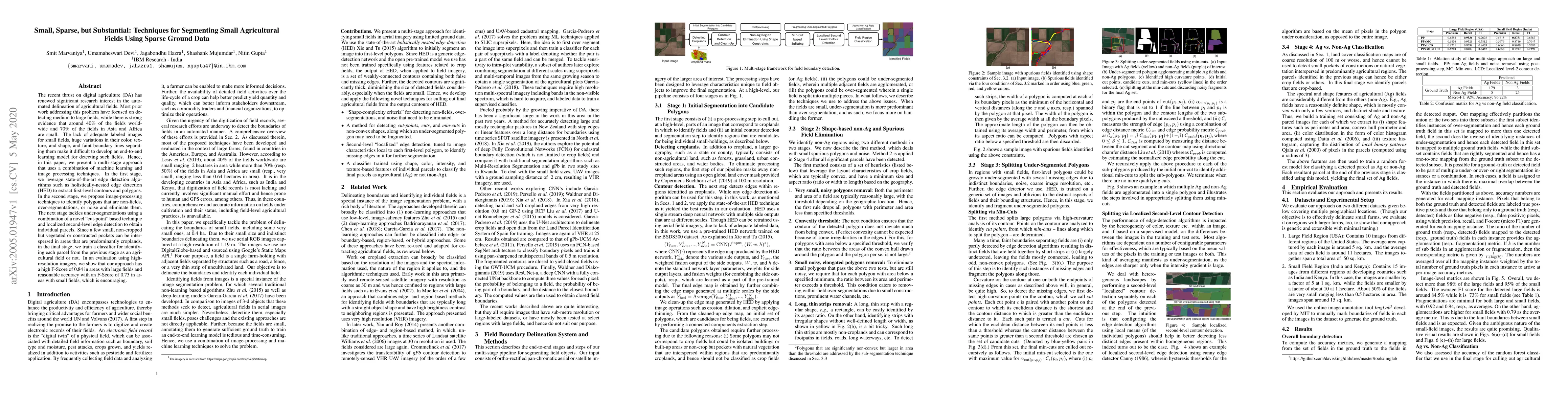 Thumbnail for Small, Sparse, but Substantial: Techniques for Segmenting Small
  Agricultural Fields Using Sparse Ground Data