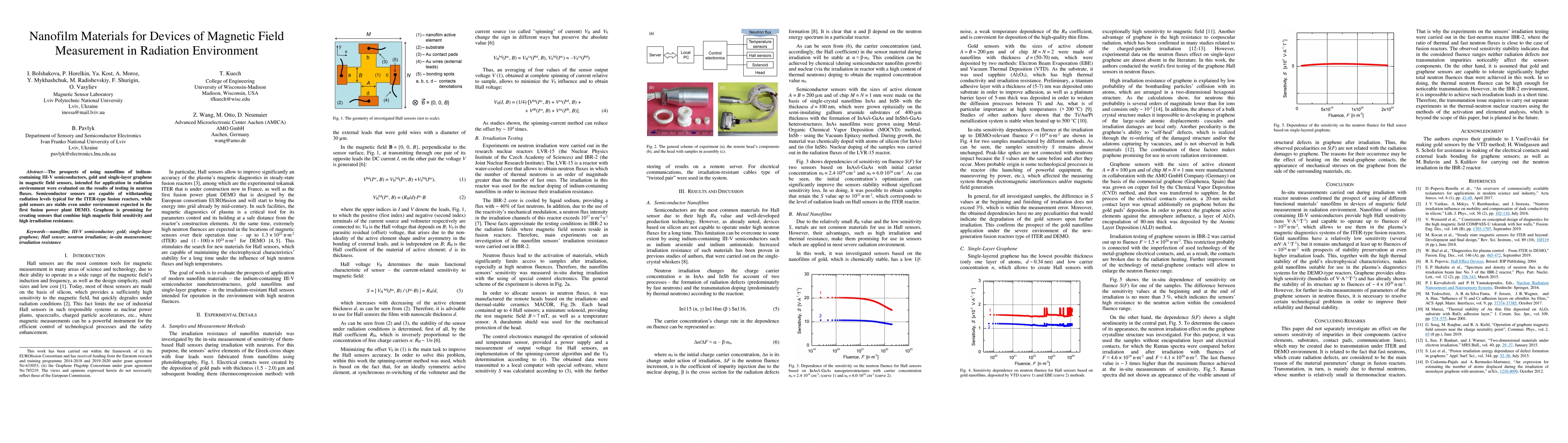 Thumbnail for Nanofilm Materials for Devices of Magnetic Field Measurement in
  Radiation Environment