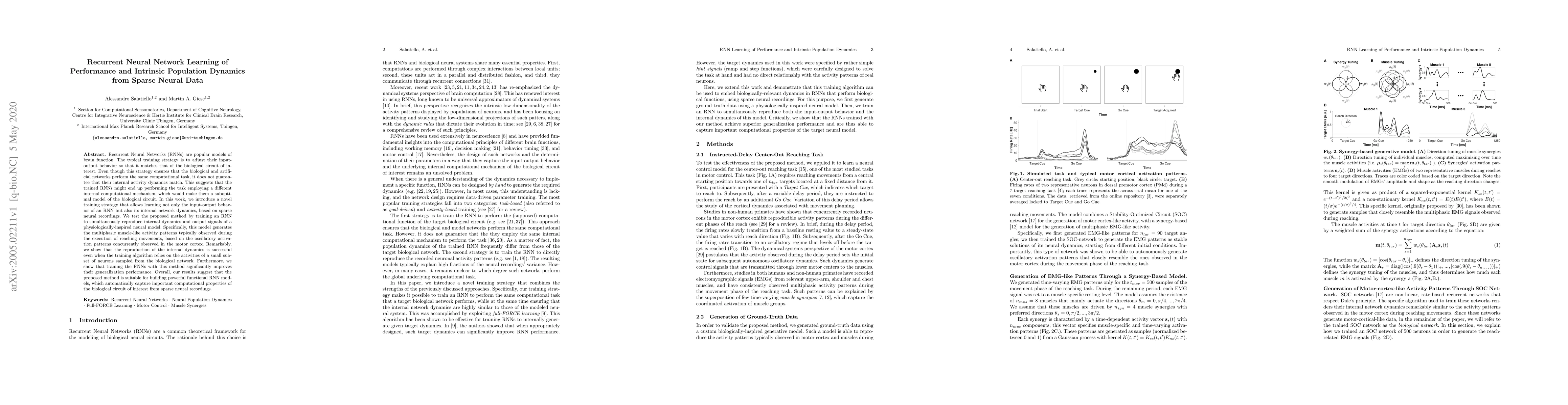 Thumbnail for Recurrent Neural Network Learning of Performance and Intrinsic
  Population Dynamics from Sparse Neural Data