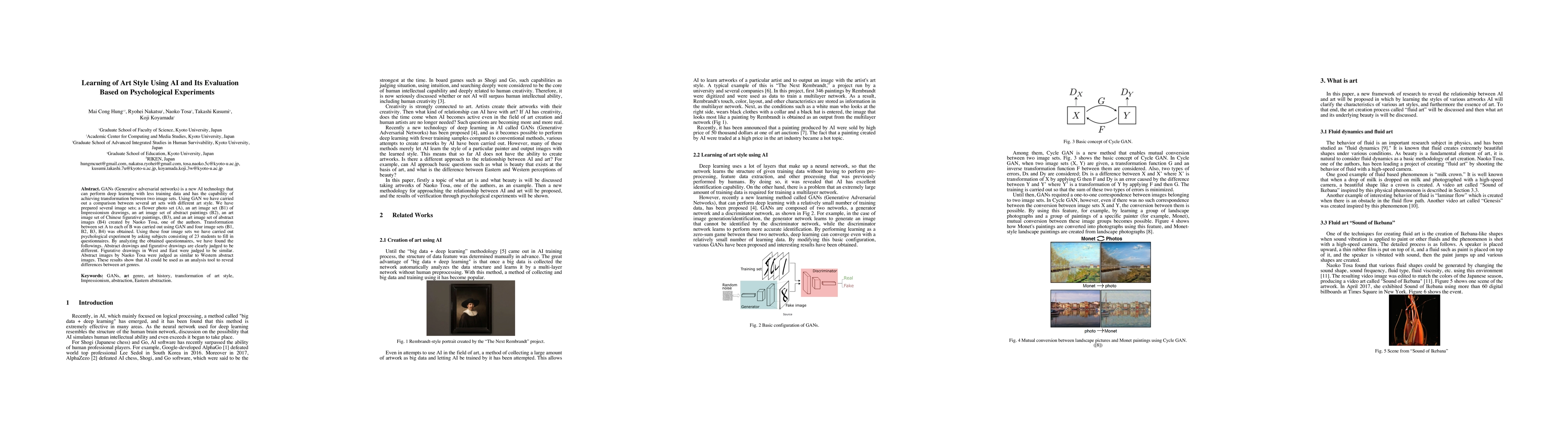 Thumbnail for Learning of Art Style Using AI and Its Evaluation Based on Psychological
  Experiments
