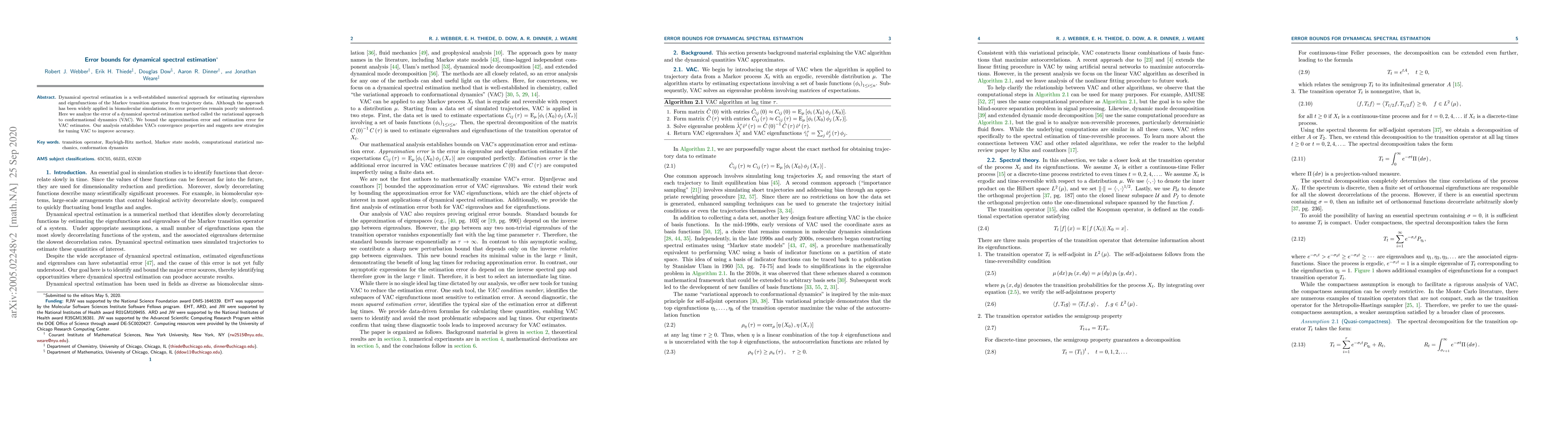 Thumbnail for Error bounds for dynamical spectral estimation