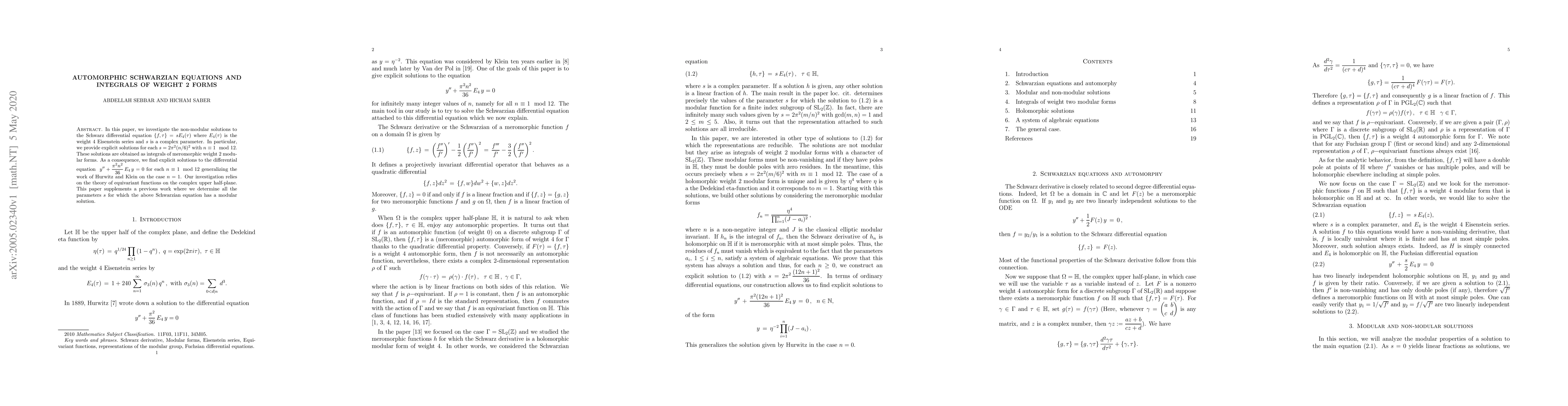 Thumbnail for Automorphic Schwarzian equations and integrals of weight 2 forms