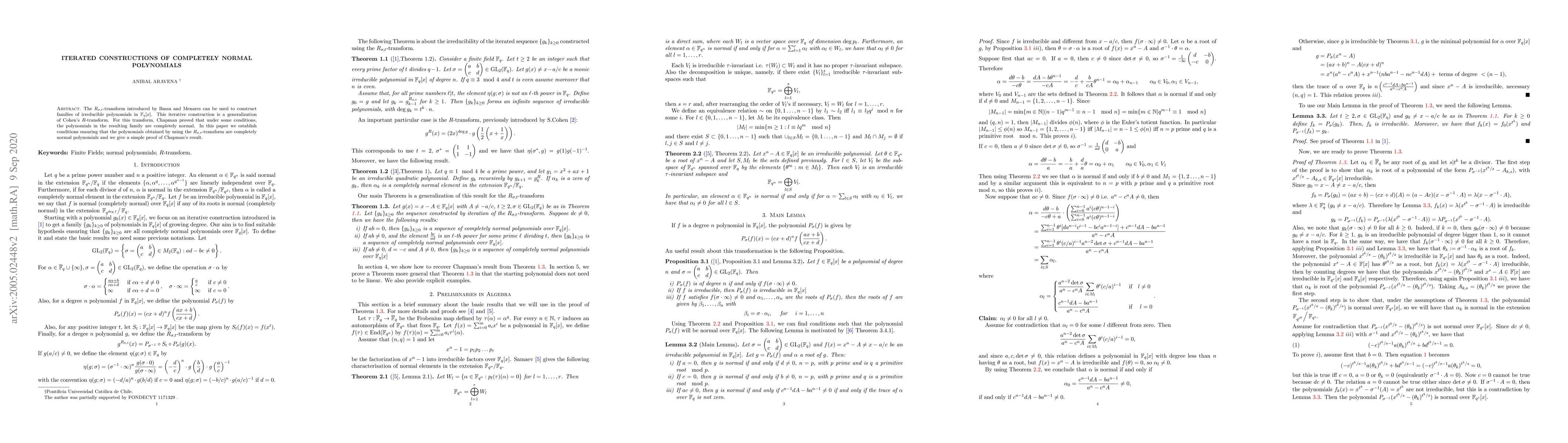 Thumbnail for Iterated constructions of completely normal polynomials