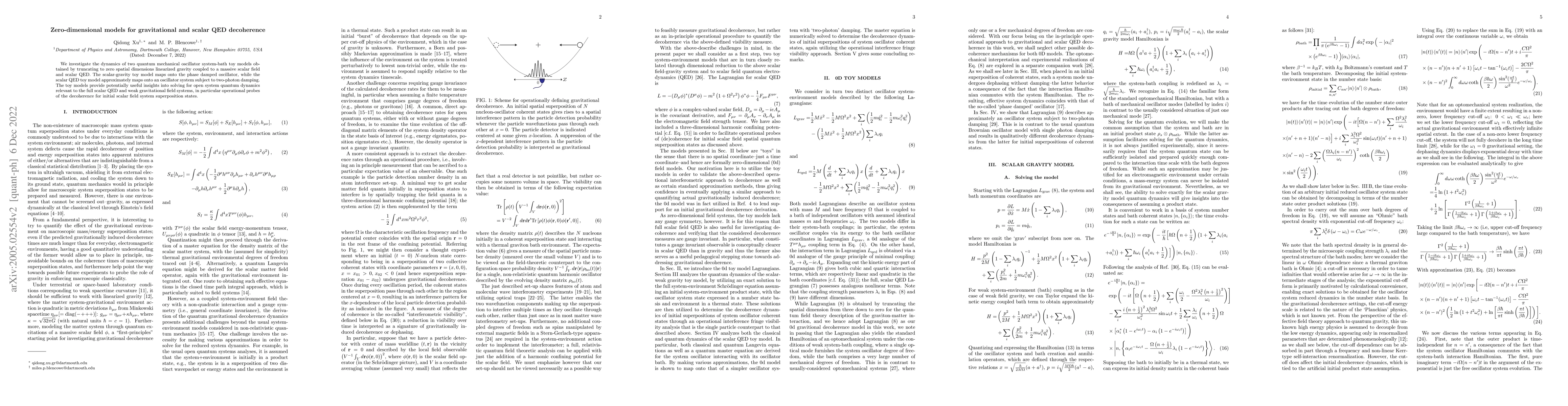 Thumbnail for Zero-dimensional models for gravitational and scalar QED decoherence