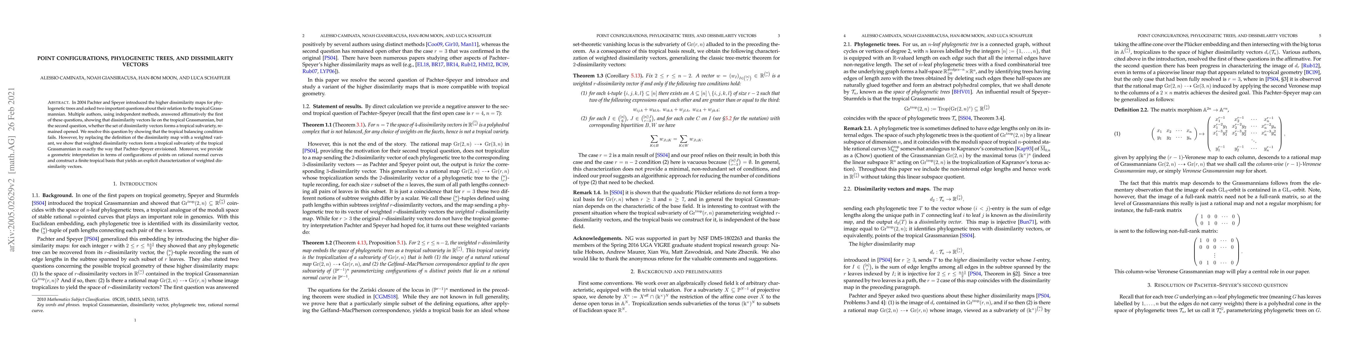 Thumbnail for Point configurations, phylogenetic trees, and dissimilarity vectors