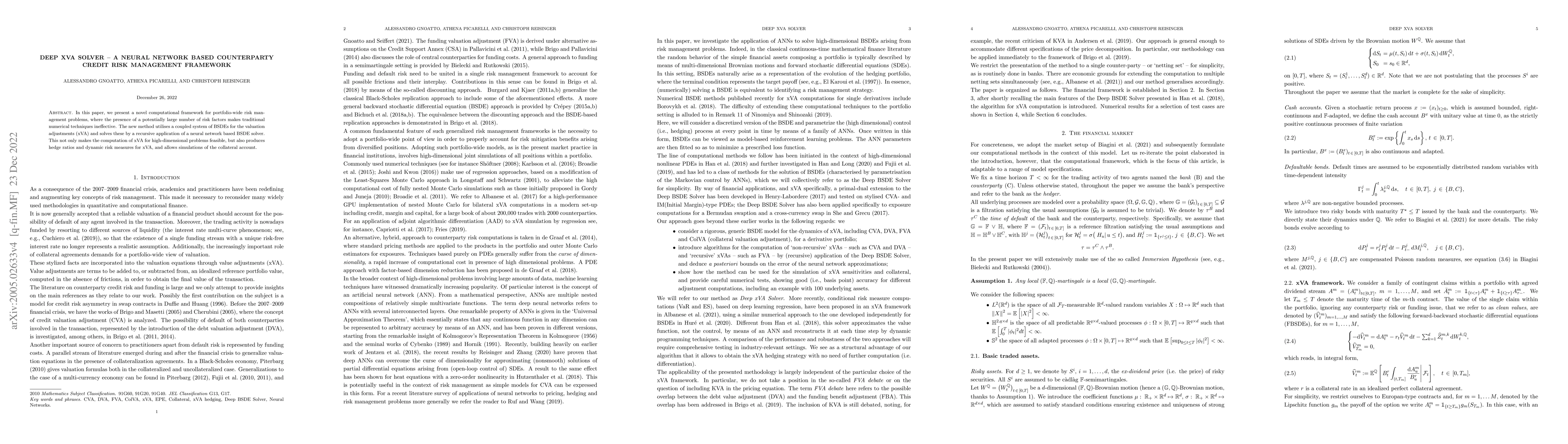 Thumbnail for Deep xVA solver -- A neural network based counterparty credit risk
  management framework