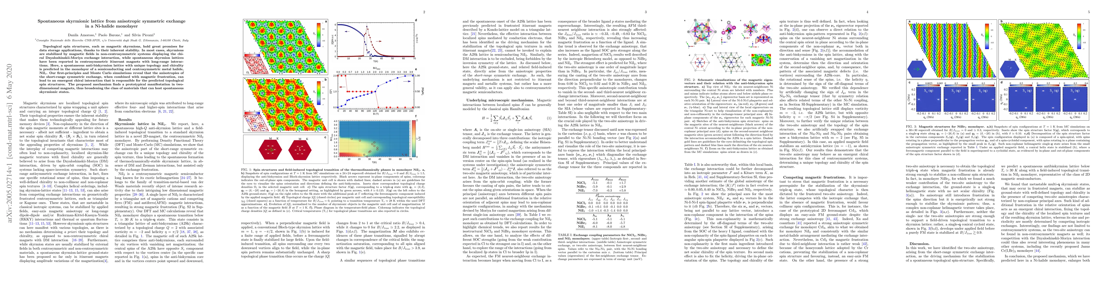 Thumbnail for Spontaneous skyrmionic lattice from anisotropic symmetric exchange in a
  Ni-halide monolayer