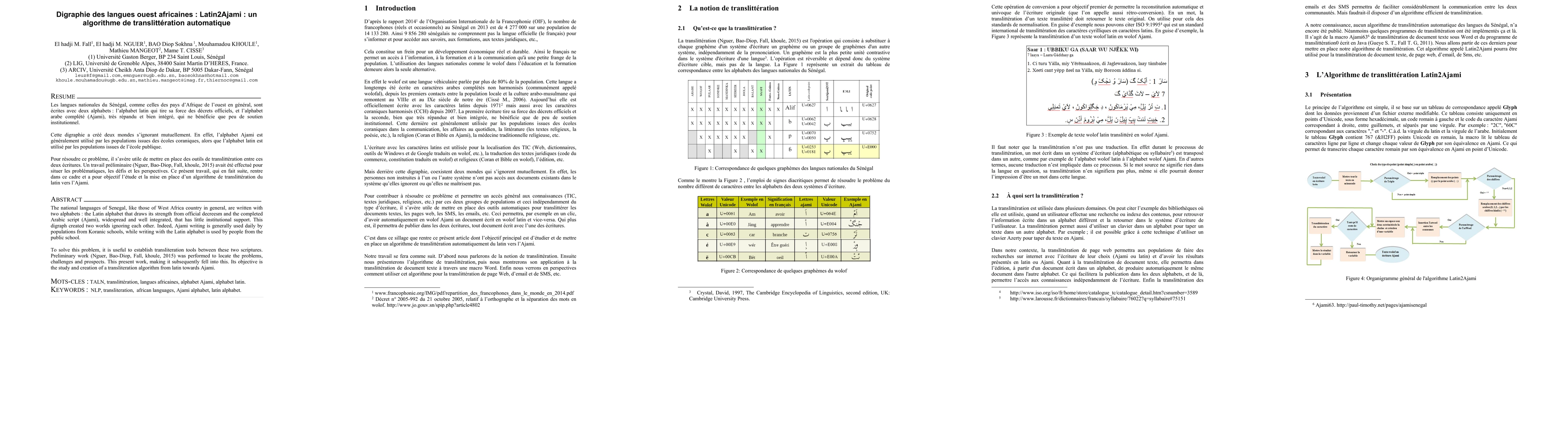 Thumbnail for Digraphie des langues ouest africaines : Latin2Ajami : un algorithme de
  translitteration automatique