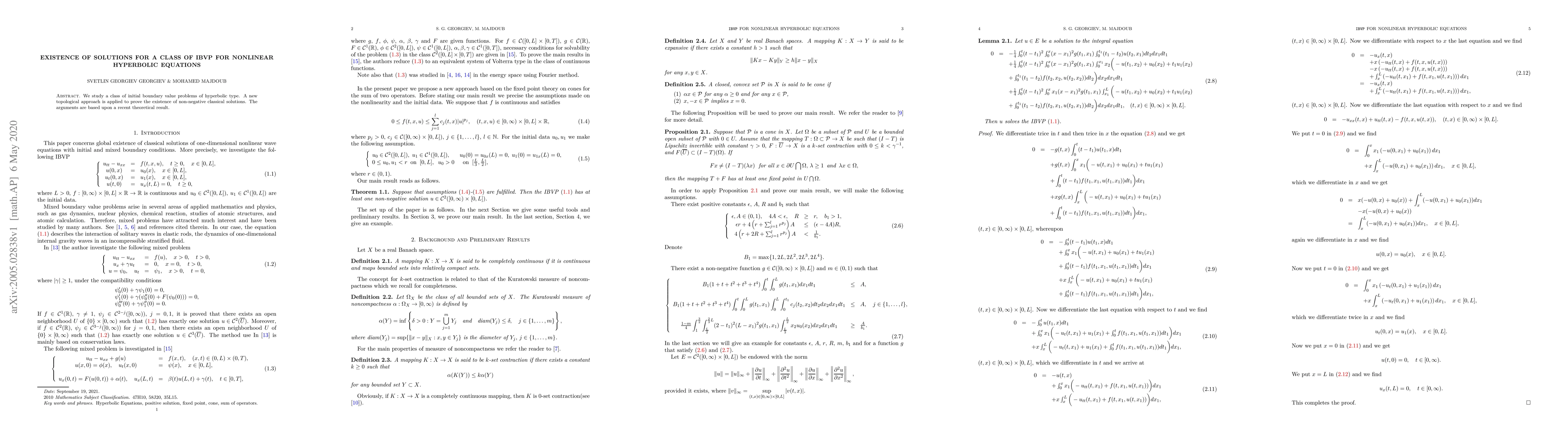 Thumbnail for Existence of solutions for a class of IBVP for nonlinear hyperbolic
  equations