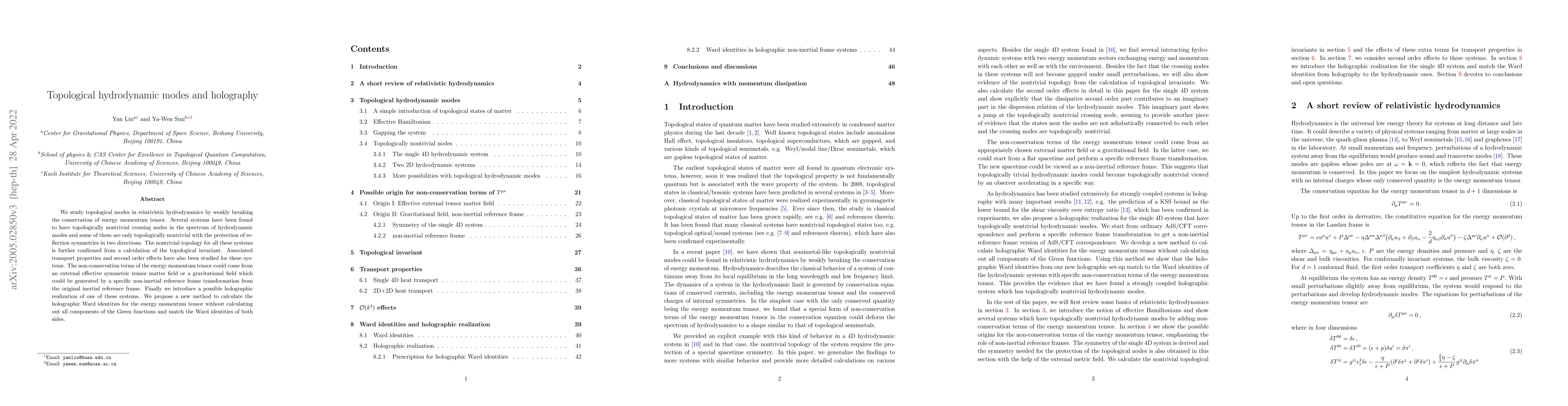 Thumbnail for Topological hydrodynamic modes and holography
