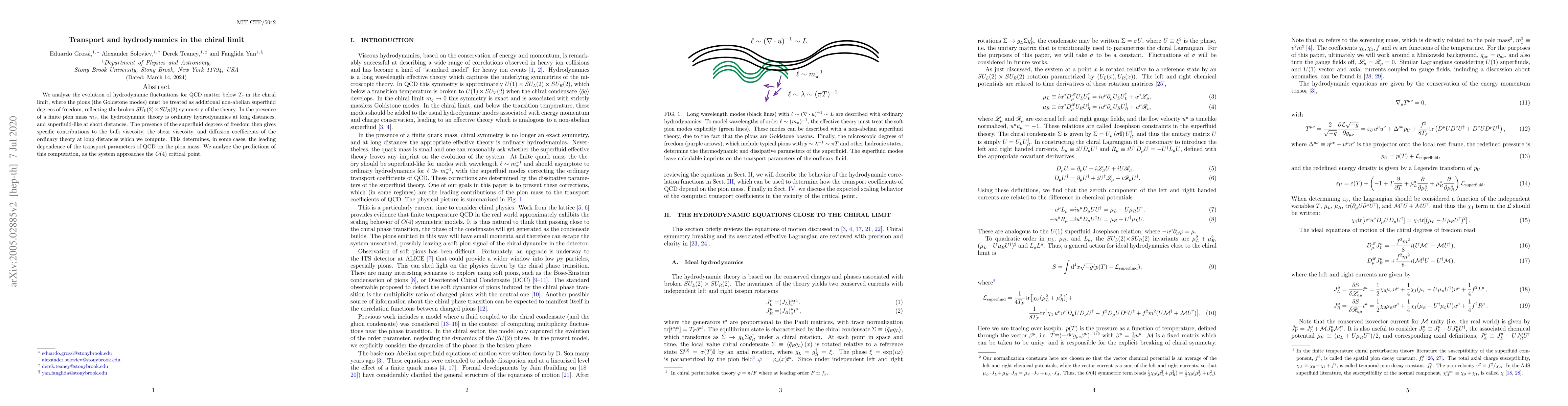 Thumbnail for Transport and hydrodynamics in the chiral limit