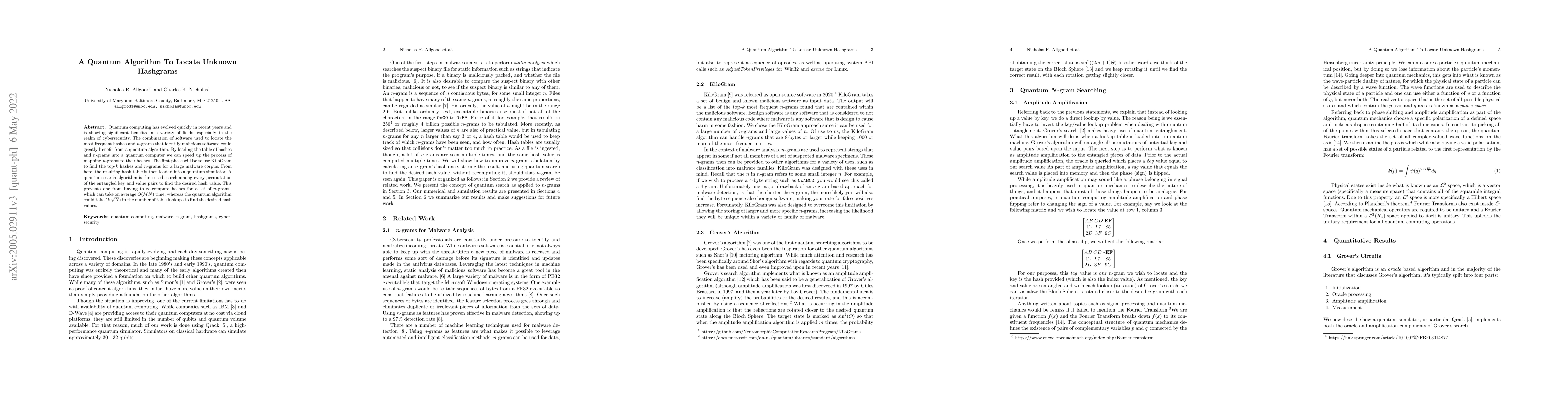 Thumbnail for A Quantum Algorithm To Locate Unknown Hashgrams