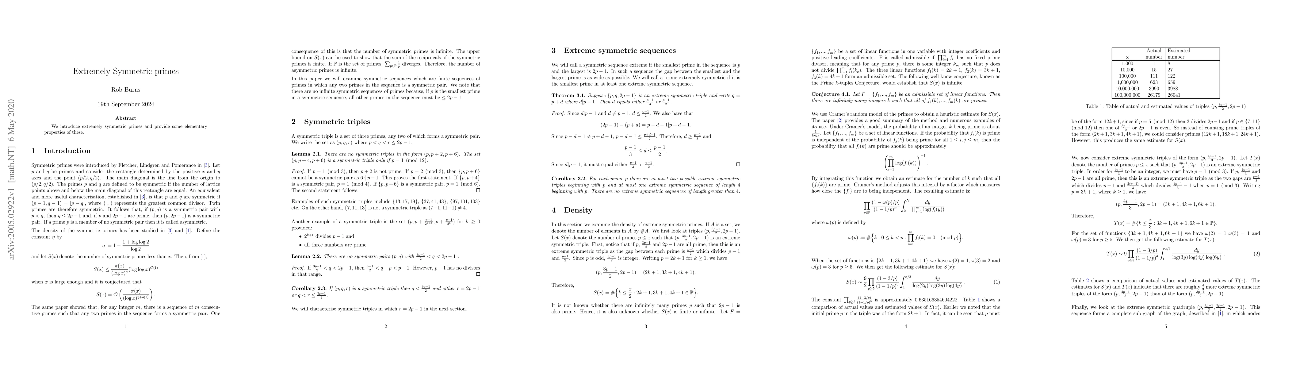 Thumbnail for Extremely symmetric primes