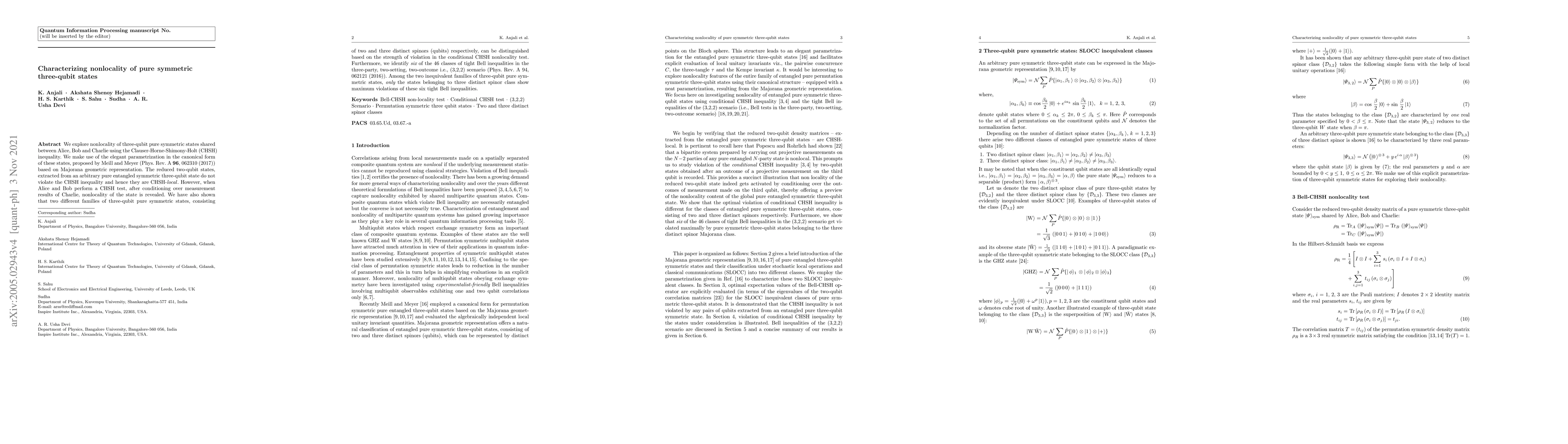 Thumbnail for Characterizing nonlocality of pure symmetric three-qubit states