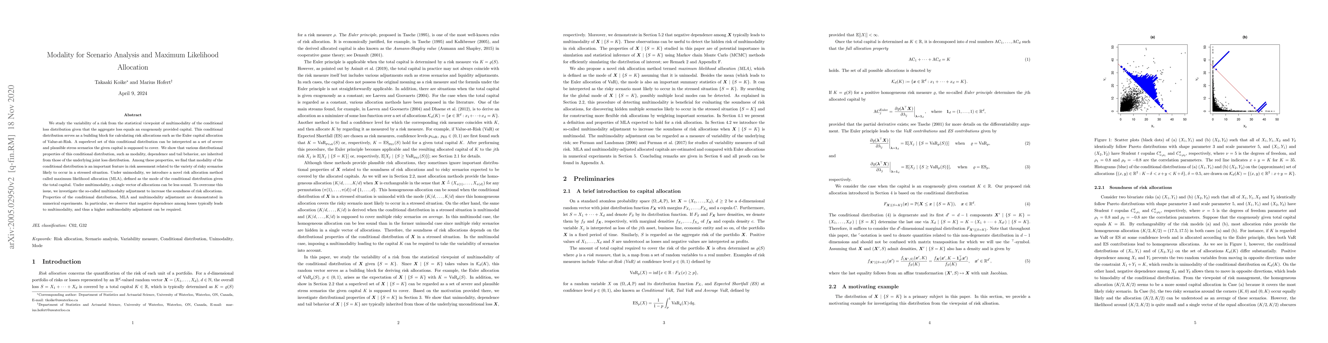 Thumbnail for Modality for Scenario Analysis and Maximum Likelihood Allocation