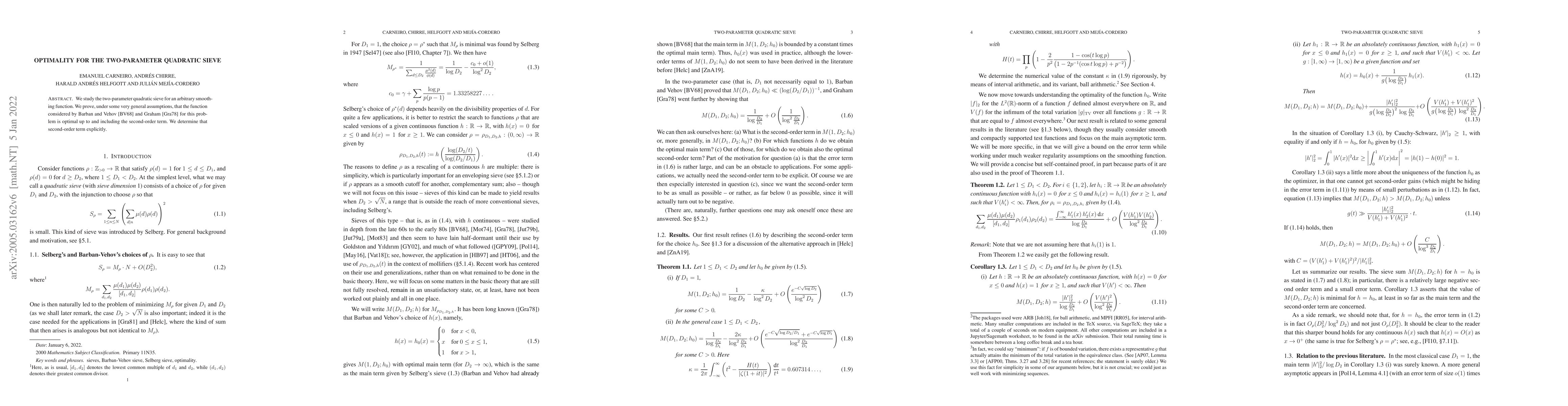 Thumbnail for Optimality for the two-parameter quadratic sieve