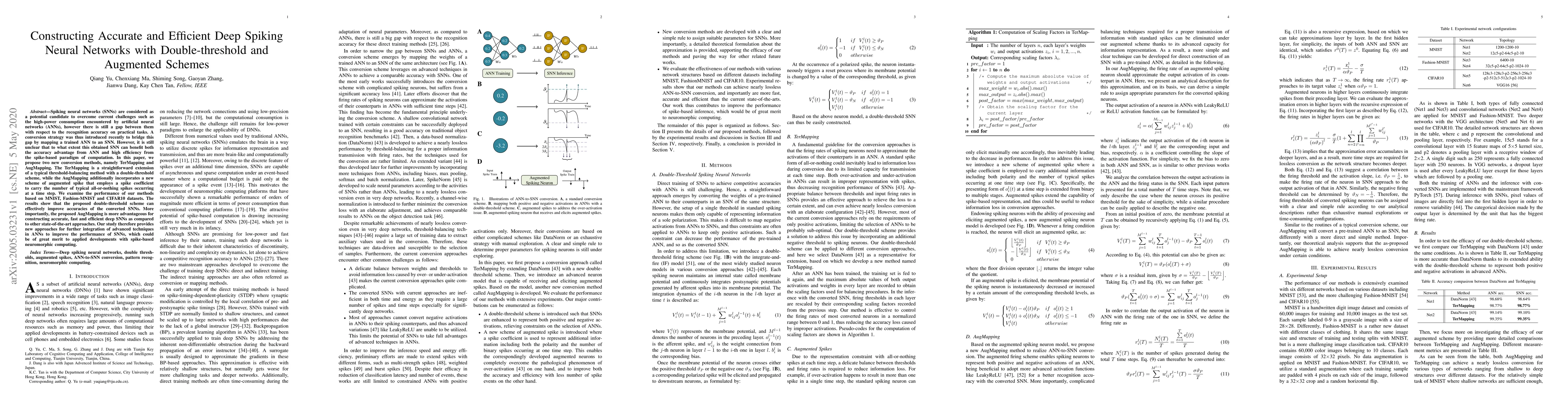 Thumbnail for Constructing Accurate and Efficient Deep Spiking Neural Networks with
  Double-threshold and Augmented Schemes