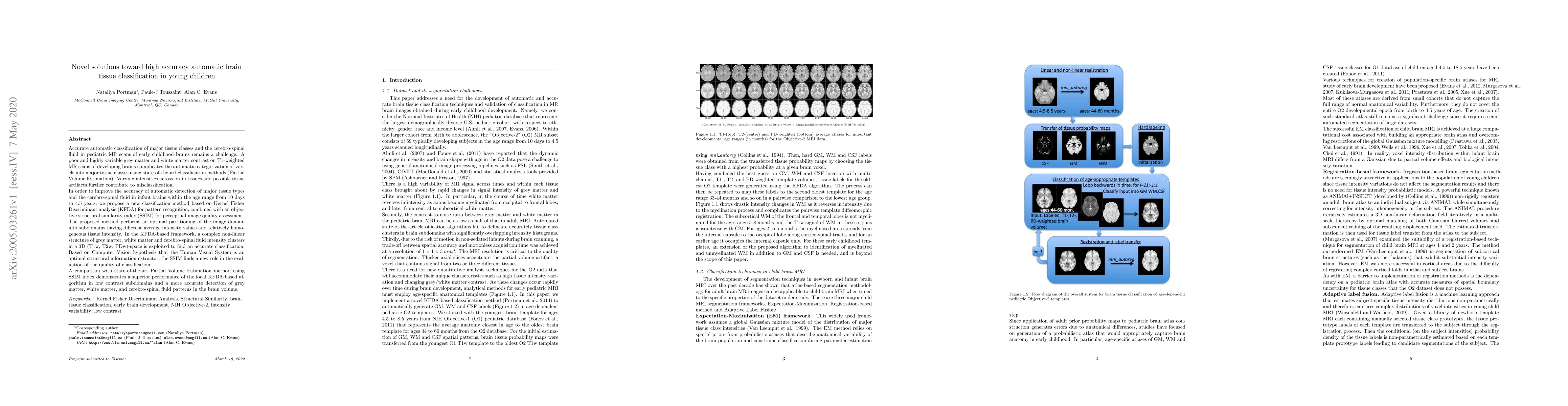 Thumbnail for Novel solutions toward high accuracy automatic brain tissue
  classification in young children