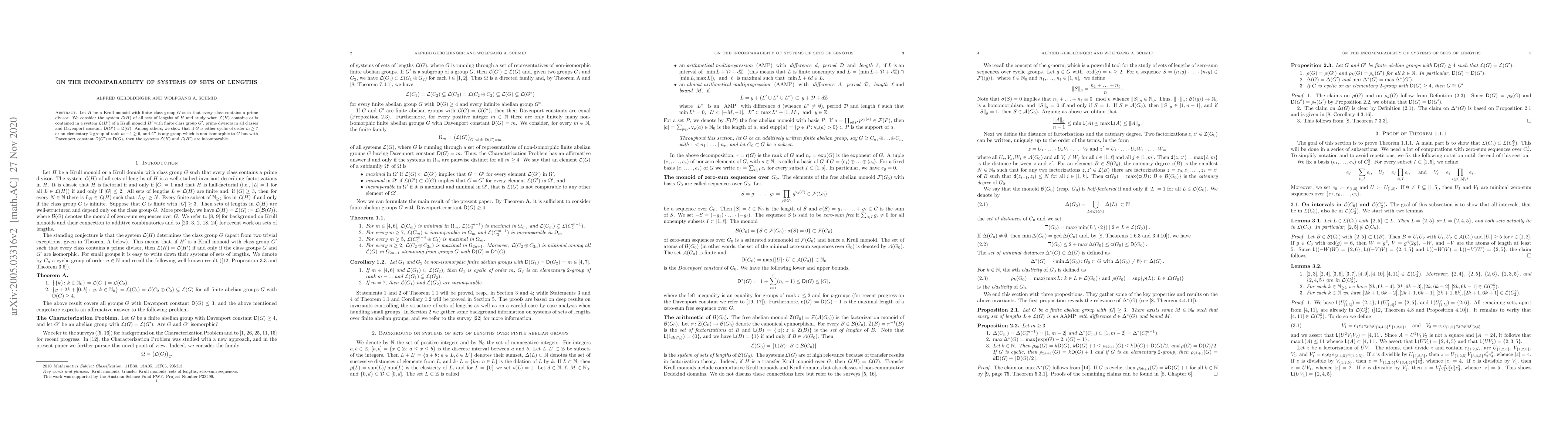 Thumbnail for On the incomparability of systems of sets of lengths