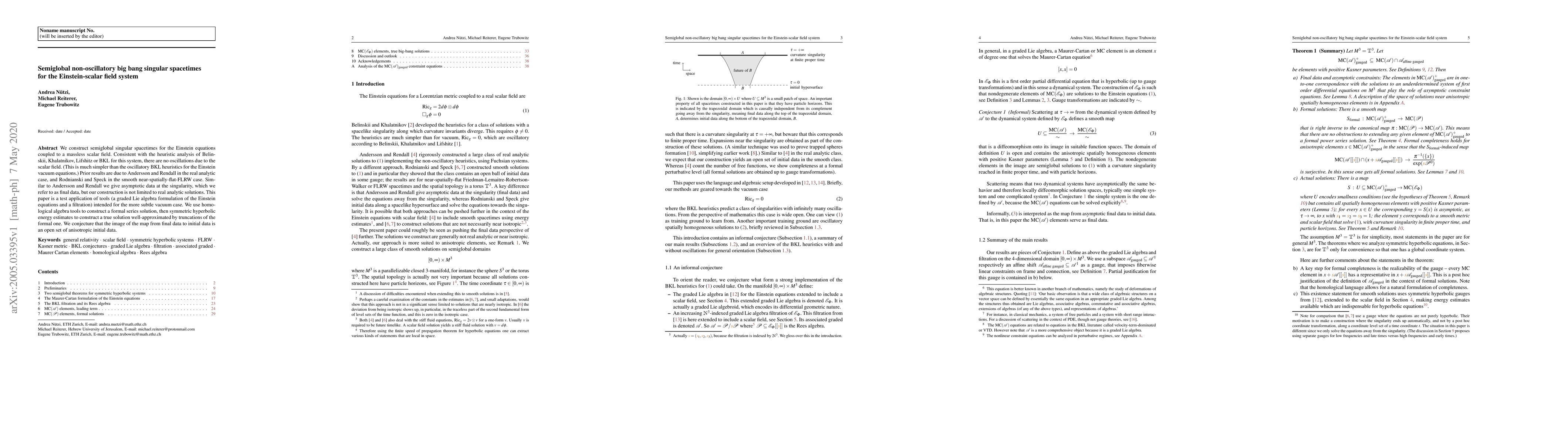 Thumbnail for Semiglobal non-oscillatory big bang singular spacetimes for the
  Einstein-scalar field system