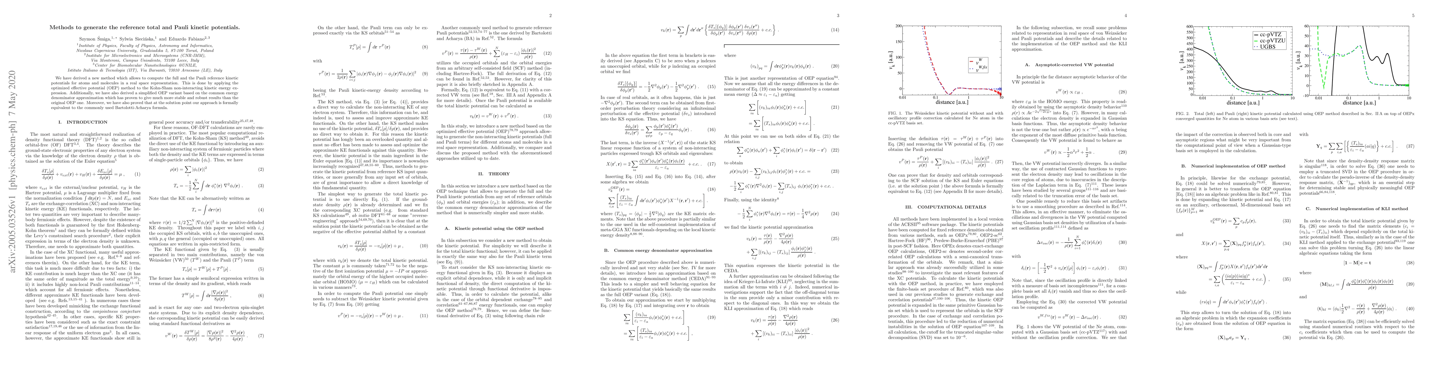 Thumbnail for Methods to generate the reference total and Pauli kinetic potentials