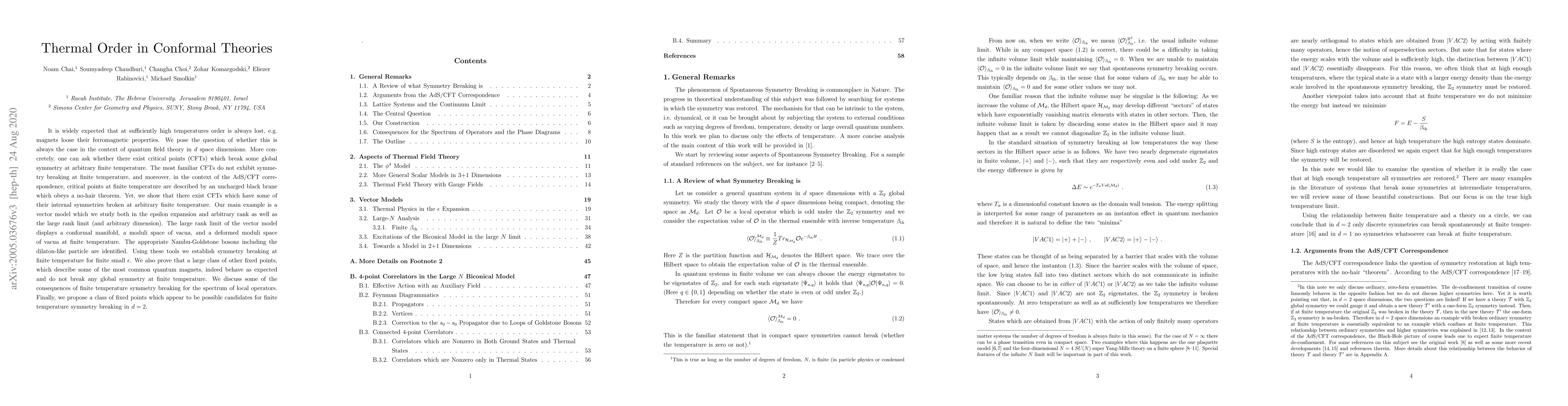 Thumbnail for Thermal Order in Conformal Theories
