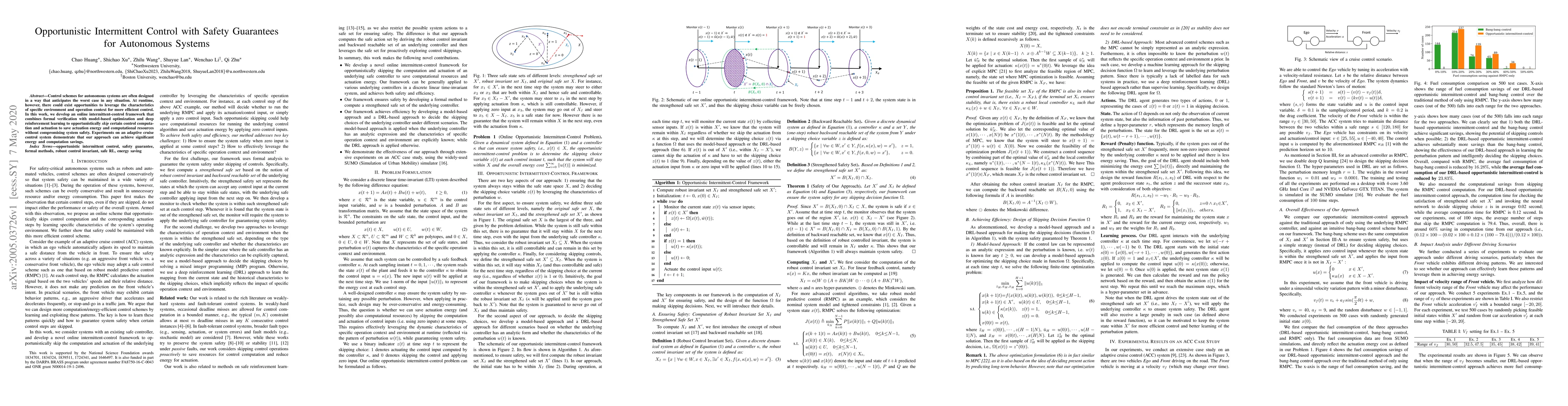 Thumbnail for Opportunistic Intermittent Control with Safety Guarantees for Autonomous
  Systems