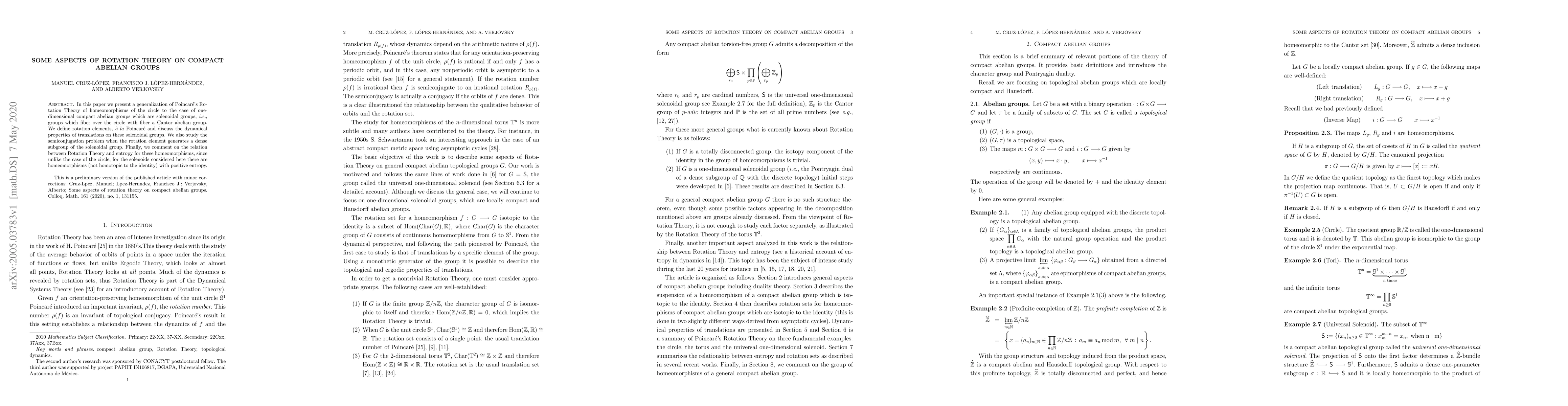Thumbnail for Some aspects of Rotation Theory on compact abelian groups