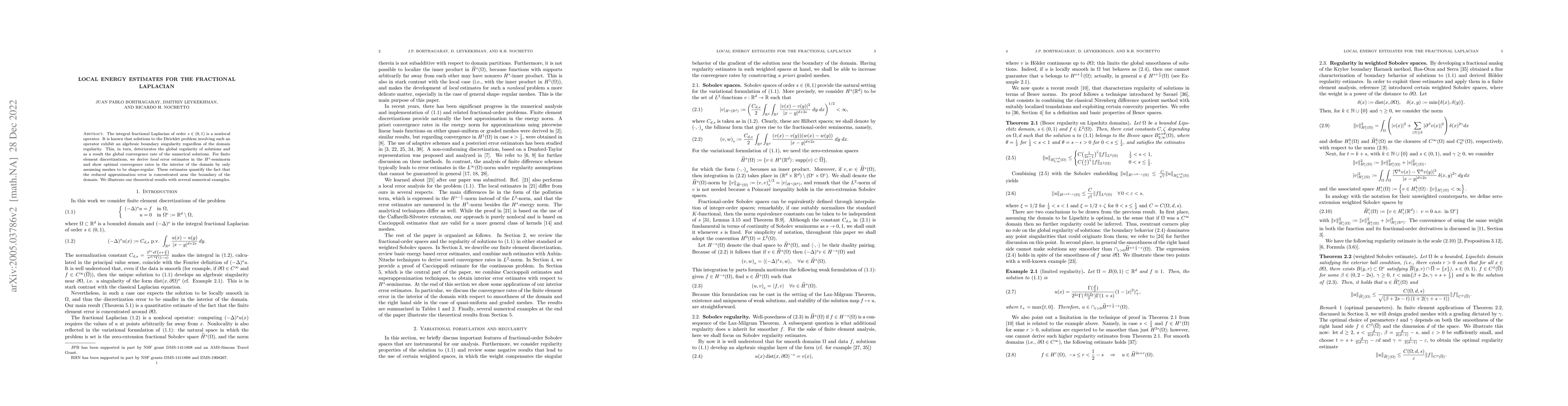 Thumbnail for Local energy estimates for the fractional Laplacian