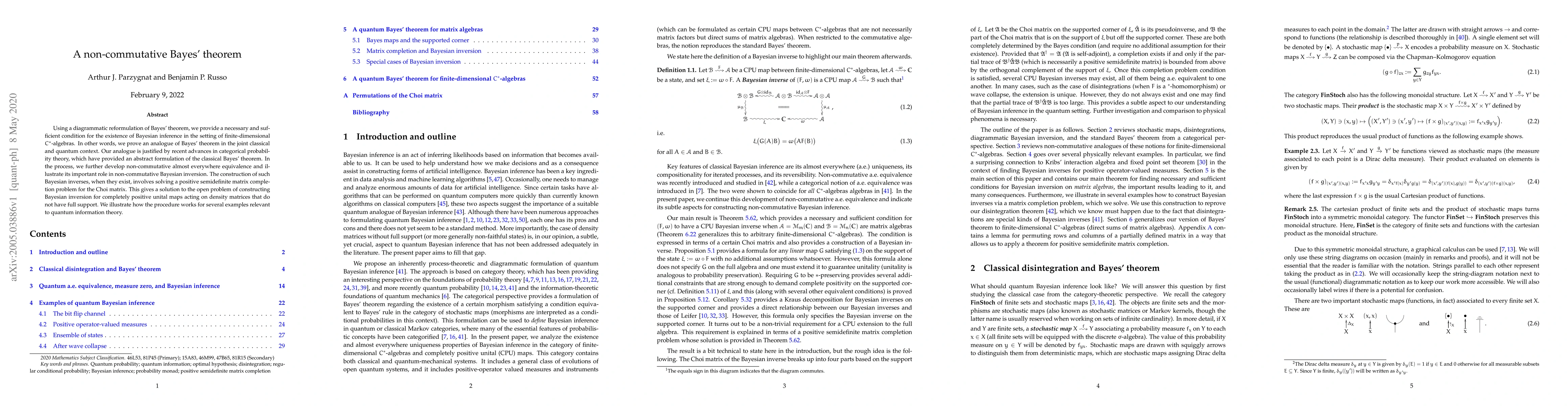 Thumbnail for A non-commutative Bayes' theorem