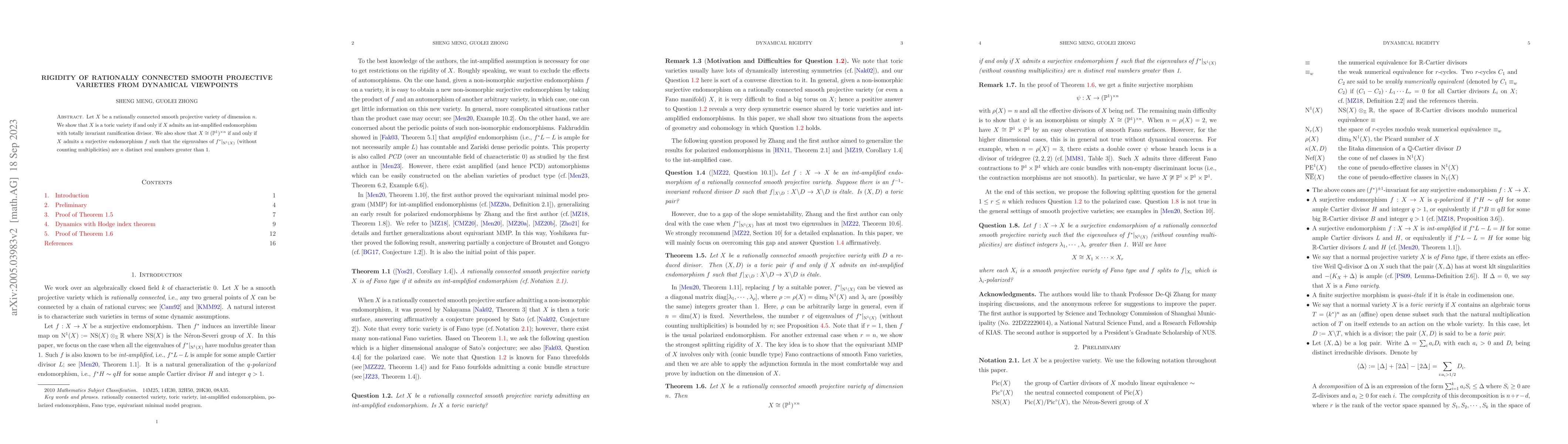 Thumbnail for Rigidity of rationally connected smooth projective varieties from
  dynamical viewpoints